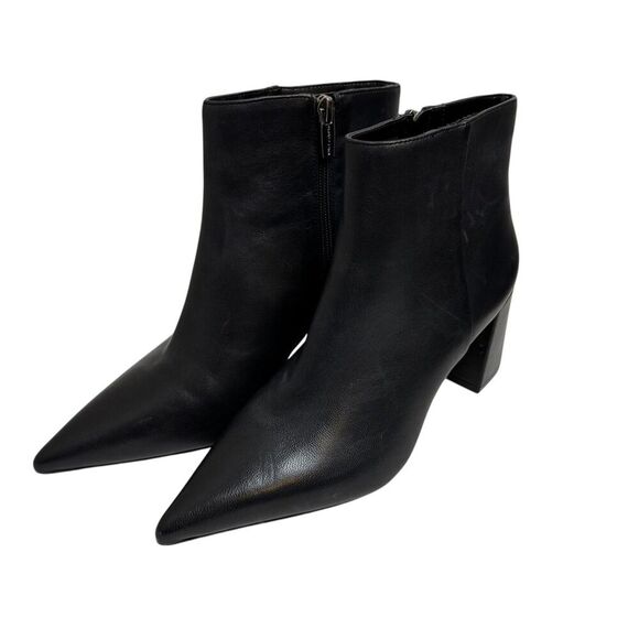 Vince Camuto Boots Womens Size 9 Black Oskana Ankle Pointed Toe Block Heel Zip - Picture 4 of 8